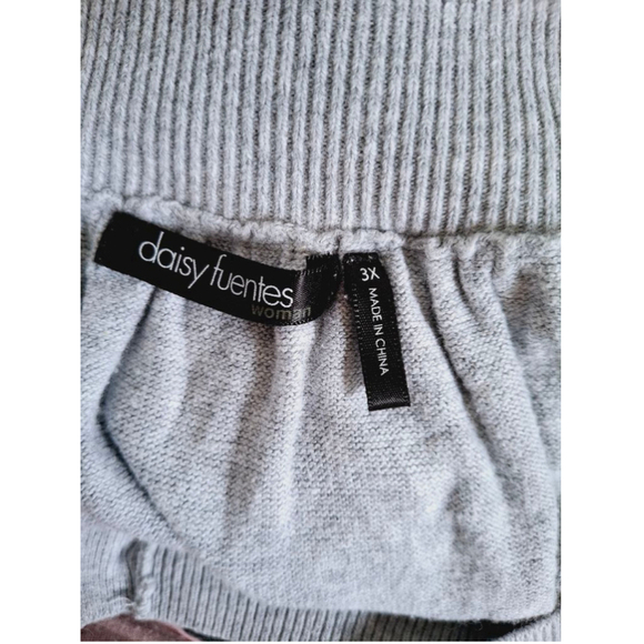 Daisy Fuentes Gray puffy sleeve Business Casual soft knit Sz 3X Stretchy Top - Picture 3 of 3